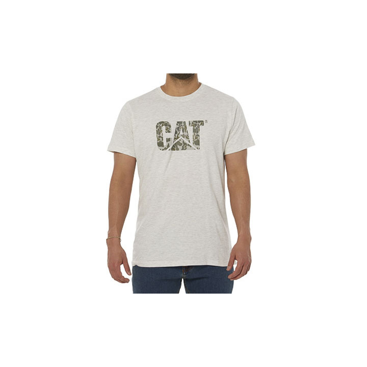 Caterpillar Clothing Pakistan - Caterpillar Original Logo Mens T-Shirts Light Grey Camo (063975-USB)